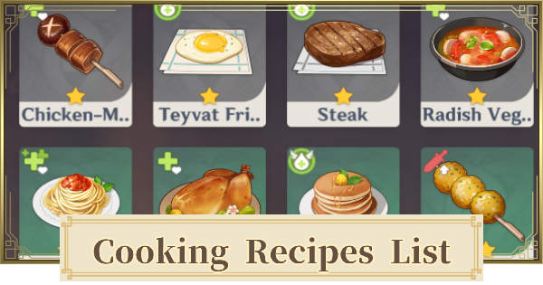 Genshin Impact Recipe Locations 2 1 Cooking Recipe List Gamewith