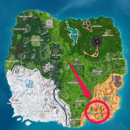 3 Dinosaurs - Southeast of Paradise Palms map