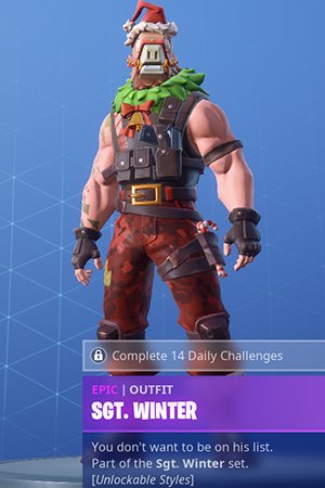 Fortnite, SGT. WINTER - Skin Review: Challenge Leveling & Rewards