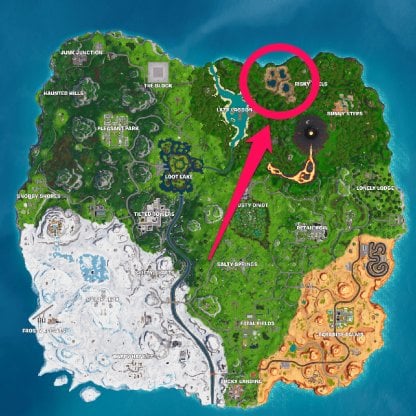 4 Hotsprings - West of Risky Reels map