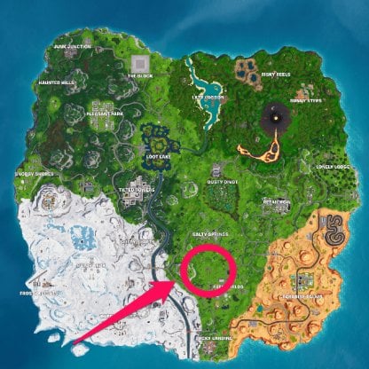 Treasure / Battle Star - Location map