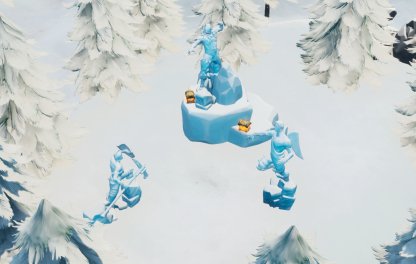 3 Ice Sculptures - Southwest of Polar Peaks close up