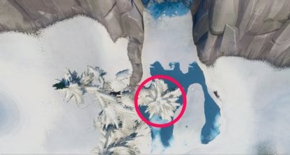 Frozen Waterfall Under Viking Village Bird