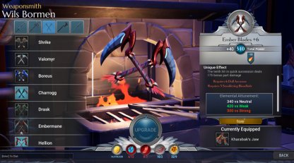 Craft & Upgrade Melee Weapons at the Weaponsmith