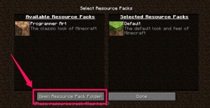 Open Resource Pack Folder