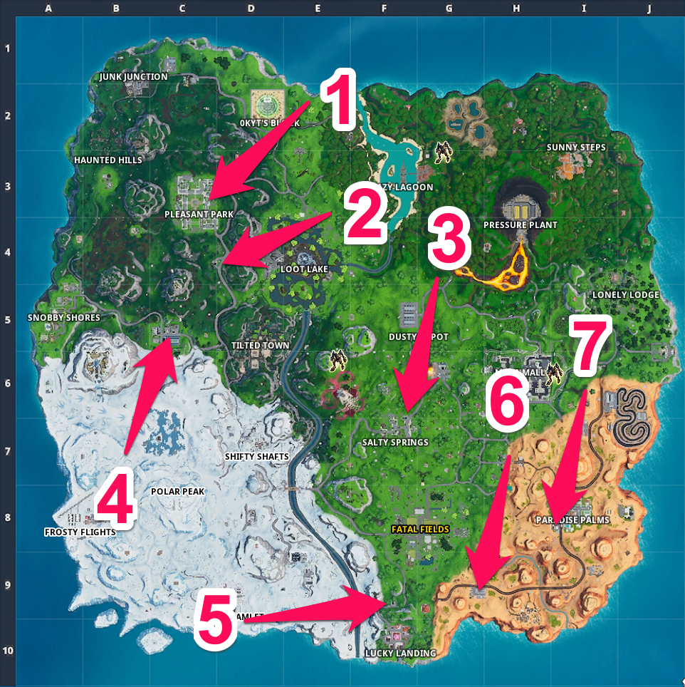 All Gas Stations In Fortnite Season X Fortnite Gas Station Locations Spray Pray Gamewith